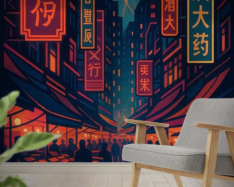 Voorbeeld van het werk in een kamer