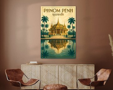 Phnom Penh Royal Palace Poster - Vintage Kambodscha Architektur Kunst