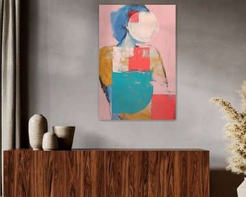 Abstraktes Porträt | Abstrakte Frau von Blickfänger Gemälde