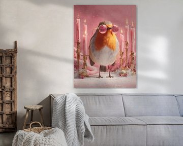 Robins | Robins avec lunettes roses sur La collection ARTEO