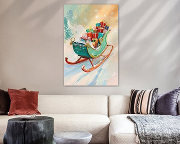 Christmas gifts | Festive Christmas sleigh by Wonderful Art