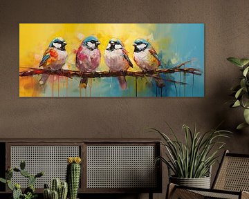 Colourful Birds | Colourful Feathered Friends by Eye catching paintings