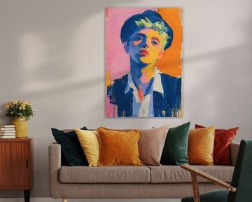 Expressionist portrait study orange by Niklas Maximilian