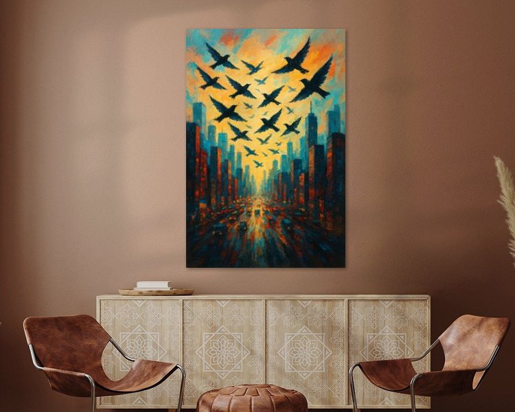 Voorbeeld van het werk in een kamer