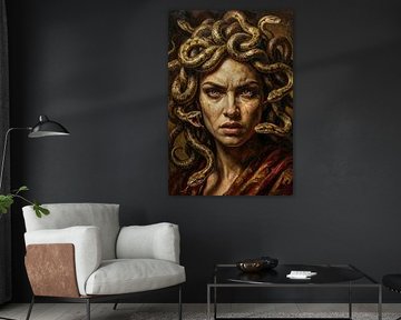 Medusa Painting with Snake Hair by Markus Gann