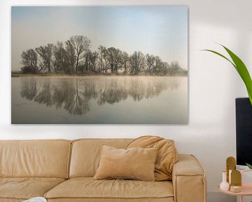 Sich spiegelnde Bäume am Teich von Moetwil en van Dijk - Fotografie