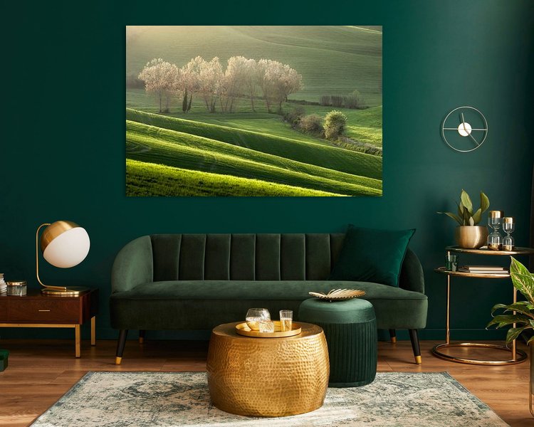 Voorbeeld van het werk in een kamer