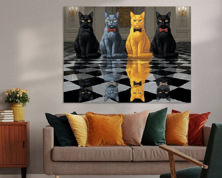 Voorbeeld van het werk in een kamer