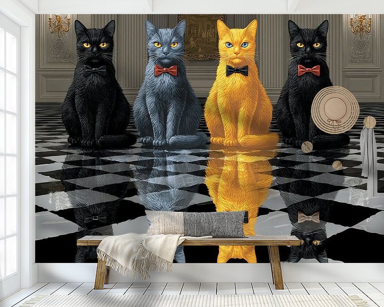 Voorbeeld van het werk in een kamer