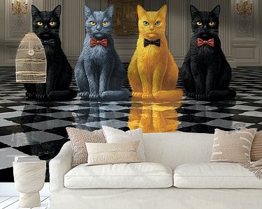 Voorbeeld van het werk in een kamer