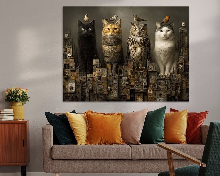 Voorbeeld van het werk in een kamer