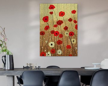 Mozaïek kunst vector klaprozen achtergrond van Richard Laschon