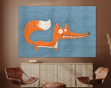 Grafisch mozaïek van vosje van Richard Laschon