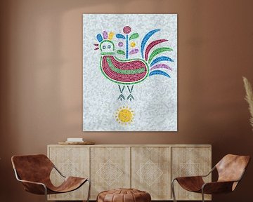 Mosaïque décorative pigeon sur Richard Laschon