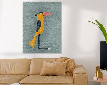 Yellow bird  mosaic by Richard Laschon