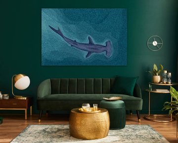 Hammerhead shark mosaic by Richard Laschon