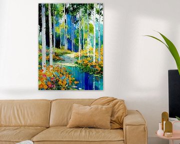 Forest by Klimt style 1 by JBJart Justyna Jaszke