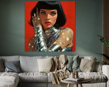 Une beauté à couper le souffle avec du glamour étoilé sur A.D. Digital ART