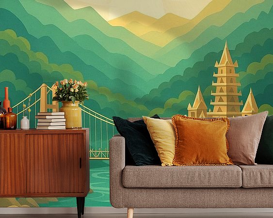 Voorbeeld van het werk in een kamer