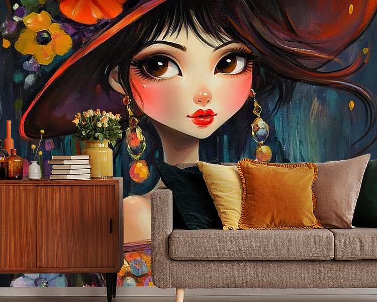 Voorbeeld van het werk in een kamer