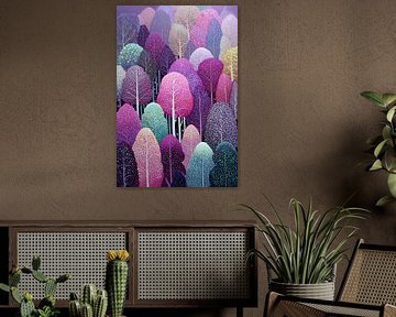 Kleurrijke Bomen | Vibrant Tree Fantasy van Bloemen Studio