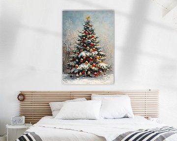 Boules rouges sur Peinture Abstraite