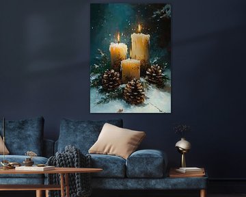 Bougies | Bougies Pins sur Peinture Abstraite