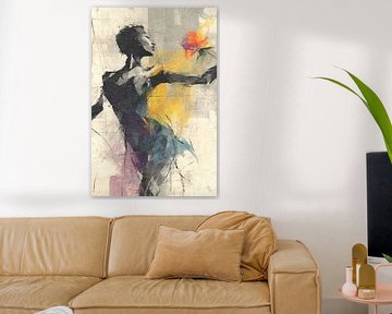 Meditative woman with flower