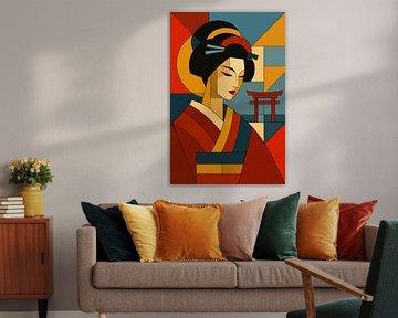 Japanese Geisha illustration. by Gallery Hoppenbrouwers