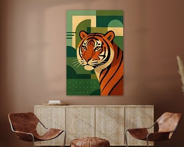 Tiger geometric illustration. by Gallery Hoppenbrouwers