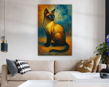 Siamese cat painting. by Gallery Hoppenbrouwers