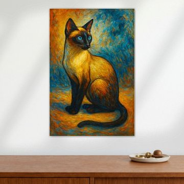 Siamese kat schilderij. van Galerij Hoppenbrouwers