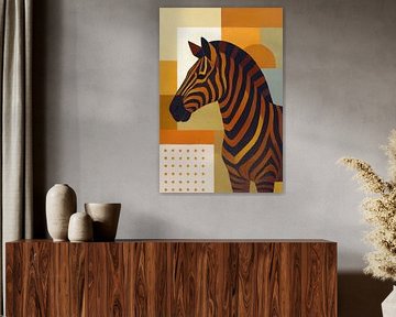 Zebra geometric painting. by Gallery Hoppenbrouwers