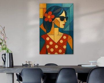 Geometric woman painting. by Gallery Hoppenbrouwers