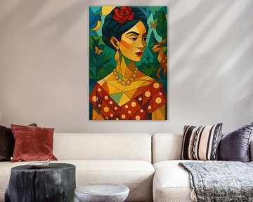 Beautiful woman in nature illustration. by Gallery Hoppenbrouwers