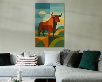 Bull geometric illustration. by Gallery Hoppenbrouwers