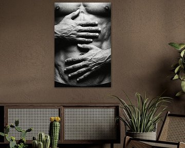 Torso with Hands, Black and White Image by Markus Gann