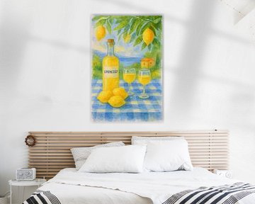 Limoncello watercolour painting. by Gallery Hoppenbrouwers