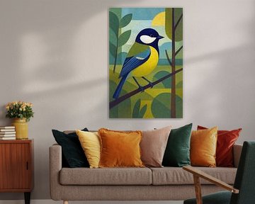 Little Blue Tit painting. by Gallery Hoppenbrouwers
