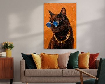 Coole Katze in Blautönen