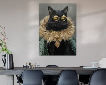 Königliche Schwarze Katze