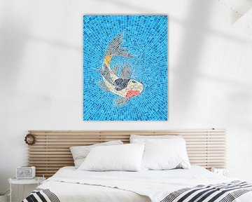 Koi carp fish mosaic by Richard Laschon