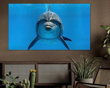 Vooraanzicht van een dolfijn onder water