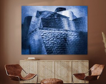 Guggenheim Bilbao in Blauw van Nordwin Alberts / Moving Stills