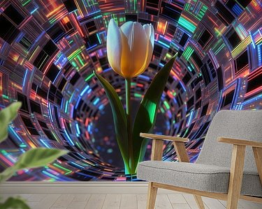 Voorbeeld van het werk in een kamer