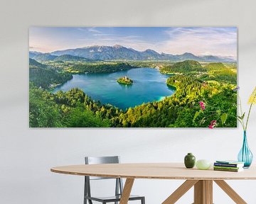 Panorama Lake Bled Slovenia by Achim Thomae Photography
