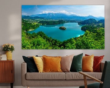 Panorama Lake Bled Slovenia by Achim Thomae Photography