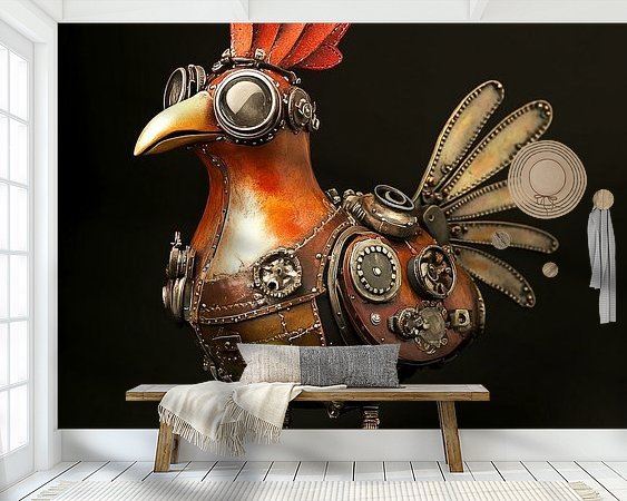 Voorbeeld van het werk in een kamer