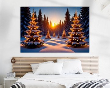 La magie de l'hiver au crépuscule