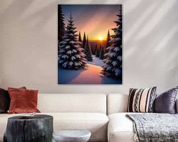 Paysage hivernal romantique